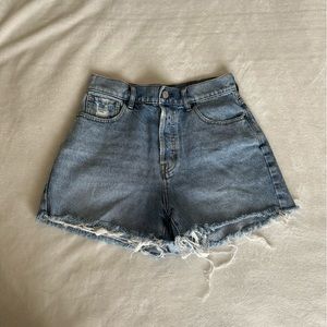 high waisted denim shorts